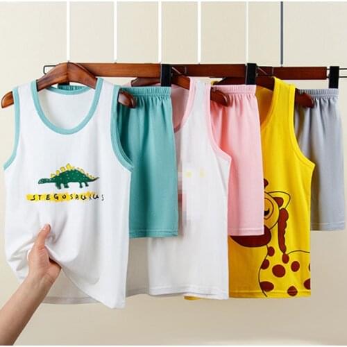 Boys Clothing Sets Summer Toddler Girls Clothes 2pcs Outfits Cartoon Pajamas Kids Clothes Sleepwear For Baby Girls Clothes Suit
