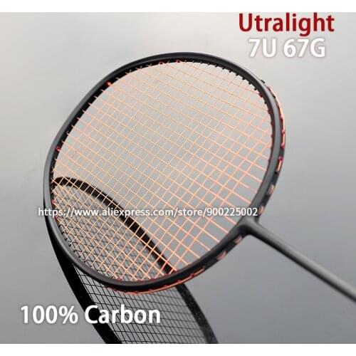 Ultralight Strung 7U 67g Professional Carbon Badminton Racket Bag String Light Weight Racquet 22-30 LBS Z Speed Force