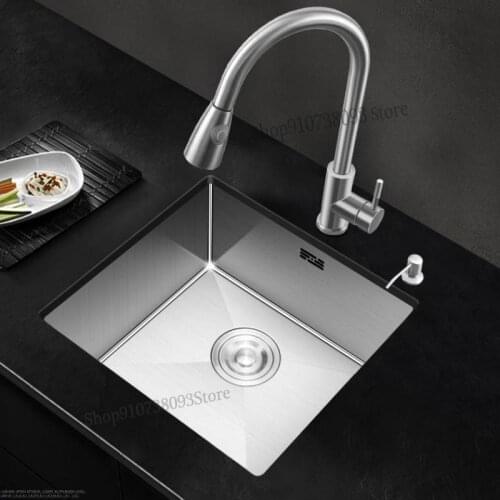 Sink Single Tank Small 304 Stainless Steel Basin Bar Counter Small Sink Hand Made Mini Kitchen Vegetable Washing Basin Small Uni