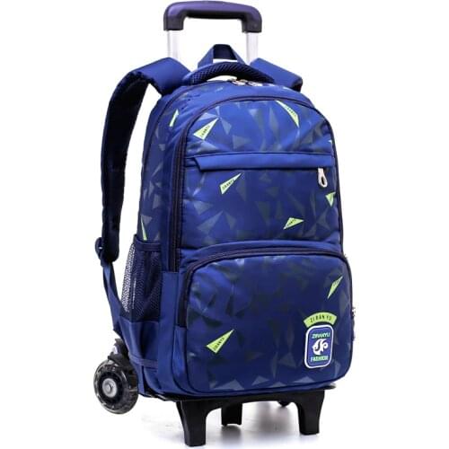 Kids Boys Girls Trolley Schoolbag Luggage Book Bags Backpack Latest Removable Children School Bags with 2 Wheels