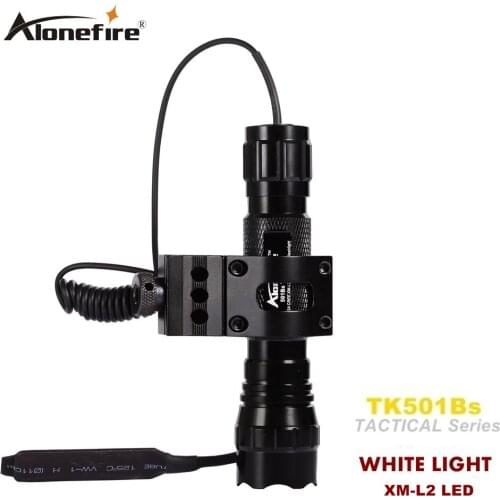 501B Tactical Flashlight Cree XM-L2 LED Hunting Rail Weaver Rifle Hard Ligh Torch Shot gun Mount Remote switch 18650 battery