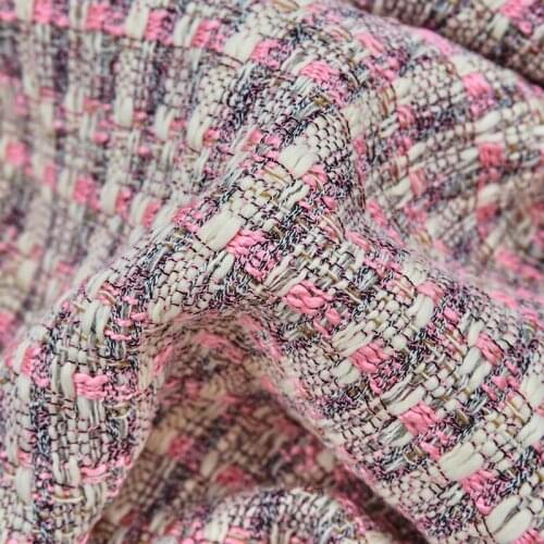 The Pink Weaving Tweed Fabric For Coat Telas Por Metro Tissus Au MÈTre Ткань Для Шитья Одежды Sewing By The Yard Tecido African
