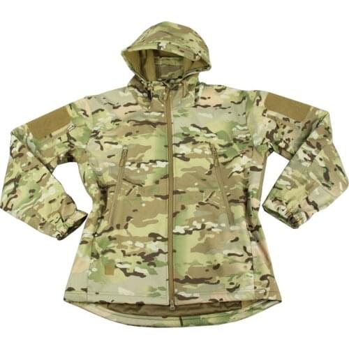 Outdoor soft shell CP camouflage assault suit mens and womens coats with fleece windproof, water repellent and breathable MC c