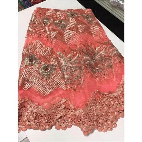High Quality beaded lace fabric french Tulle Lace Net Fabric with stones JRB-20.51807 for Nigerian party dress