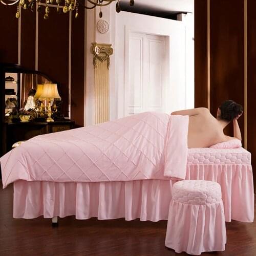 Massage Spa Thick Bed Linens Sheets Bedspread Duvet Cover Sets 4-6pcs Beauty Salon Bedding Set High Quality Custom Size #s