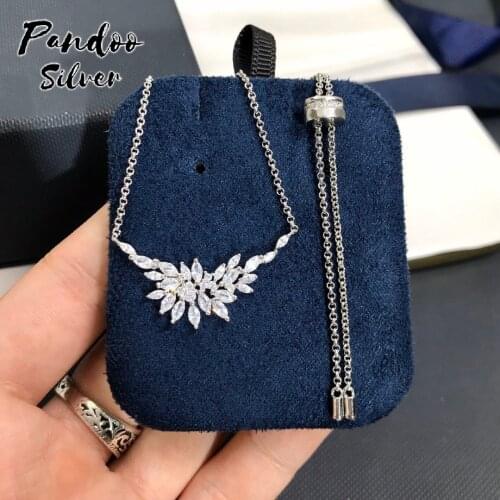 PANDOO Silver Festival Adjustable Necklace For Women Gift With Logo ,High Quality S925 Sterling Silver Jewelry 1:1 Copy