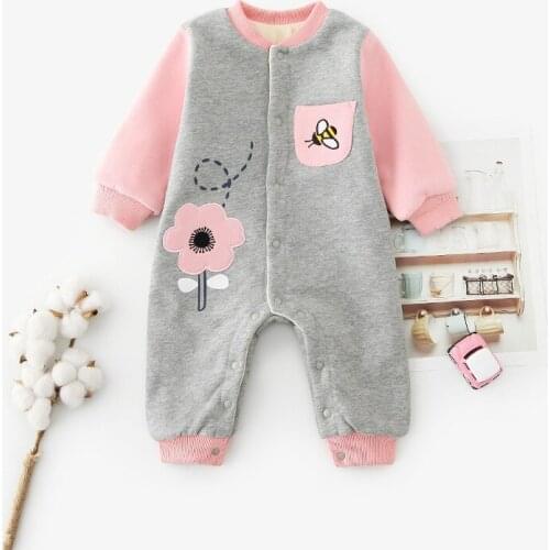 Winter Baby Rompers Newborn Baby Clothes Kids Long Sleeve Outfits Toddler Infant Playsuit Baby Girl Warm Costume