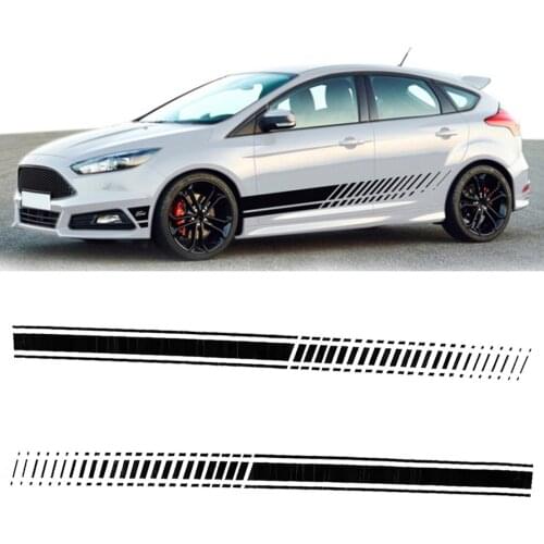 1 Pair Universal Black Sport Racing Shadow Graphic SUV Off-Road Car Body Door Side Decal Stickers Stripes PVC Vinyl