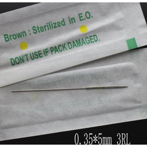 100pcs 3RL Traditional Eyebrow Tattoo Needle 0.35x50mm Permanent Makeup Needles For Lip Eyeliner and body tattoo design