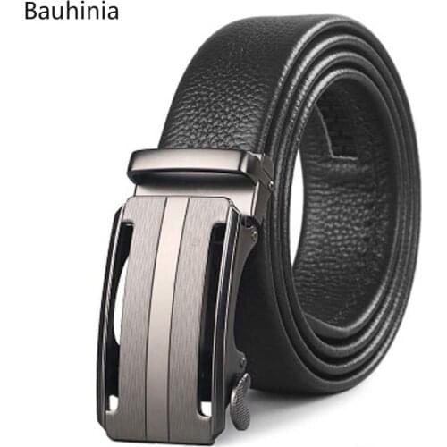 Bauhinia Hot Selling Genuine Leather Belt For Men Business And Leisure Automatic Alloy Buckle New Men Luxury Belts