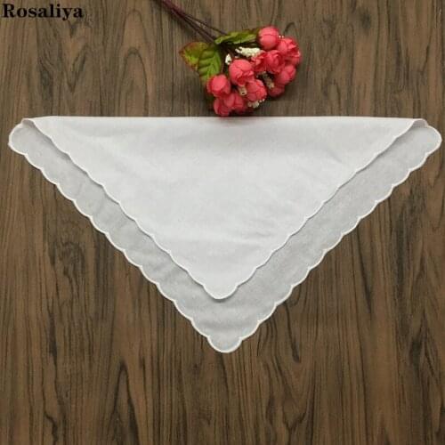 Free Shipping Home &Textiles Wedding Handkerchief 60PCS/Lot 12x12"White Soft 100% cotton Ladies Hankie hanky Elegant scallop