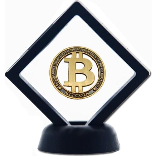 United States Hollow Bitcoin Gold Coin Collectible Art Collection Gift commemorative W/ Plastic Frame