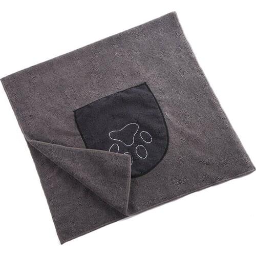 Microfiber Pet Bath Towel Super Absorbent Quick-Drying with Two Pockets for Small Medium Large Dogs Cats Pet Supplies