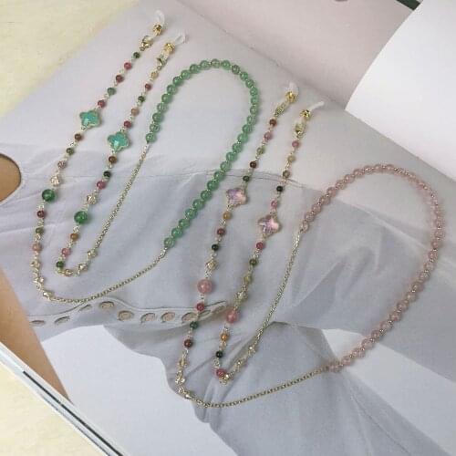 EYER Luxury fashion Strawberry crystal DIY glasses lanyard glasses chain fashion dating jewelry accessories for charm women