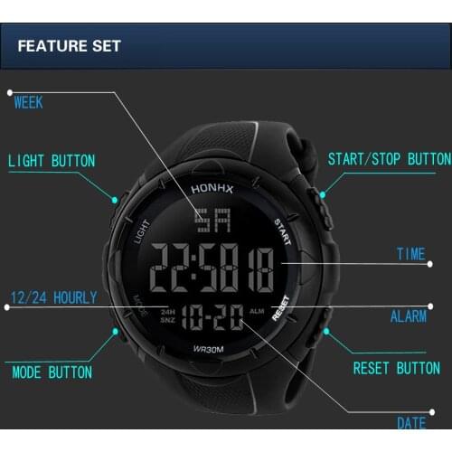 2021 Luxury Men Women Digital Watch LED Display Waterproof Male Wristwatches Analog Digital Military Sport Watches