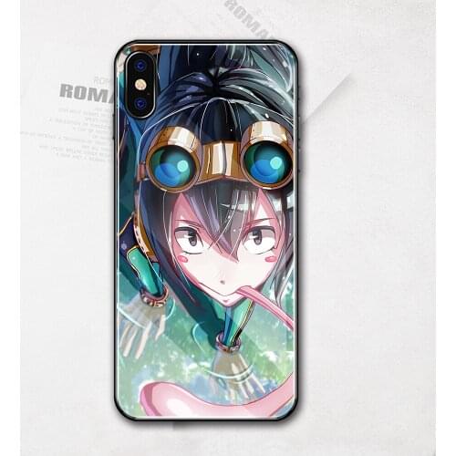For iphone x tempered glass cover my hero academia Asui Tsuyu case for iphone x xr xs max 11 pro max 6 6s 7 8 plus DIY case