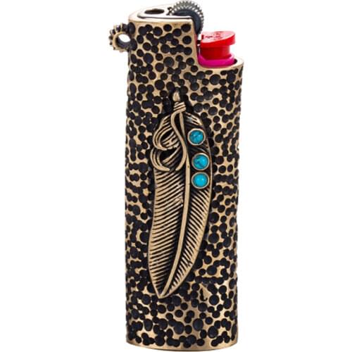 Handmade American Cowboy Boots Brass Lighter Case box for BIC J5 Creative Birthday Gift