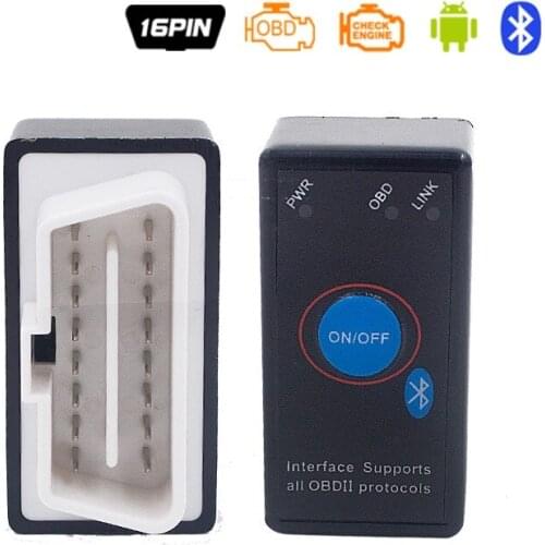 High Quality elm327 v1.5 Bluetooth version with switch on/off wafer chip car fault detector ELM 327 support all OBD 2 protocol
