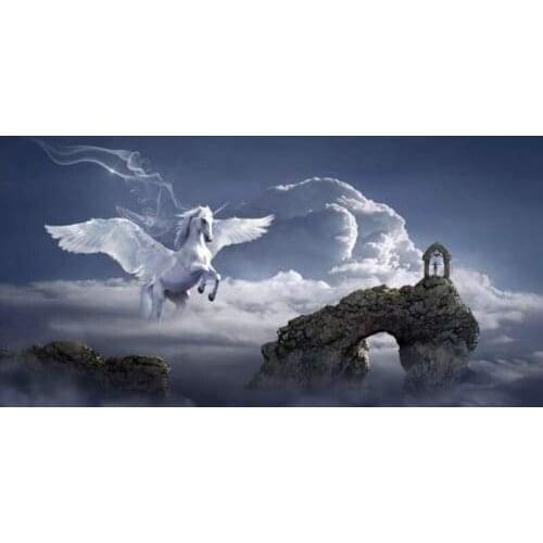 GLymg Diamond Embroidery Pegasus Takes Flight DIY Diamond Painting Craft Rhinestones Embroidery Mosaic Gift Wall Arts Decor