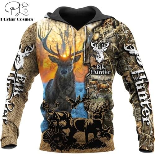 Animal Deer Elk Hunter 3D Printed Men Hoodies Harajuku Fashion Sweatshirt Unisex Casual Pullover sudadera hombre DW075