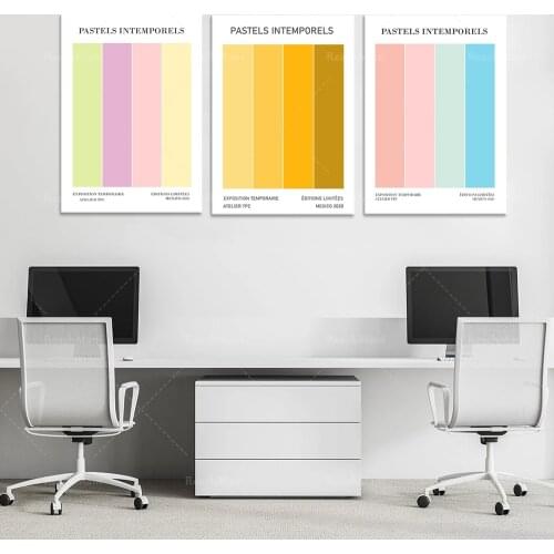 Impression couleur pastel, impression d'art, affiche du musée pastel, oeuvre d'art pastel abstrait, mi-médiéval, couleur pastel