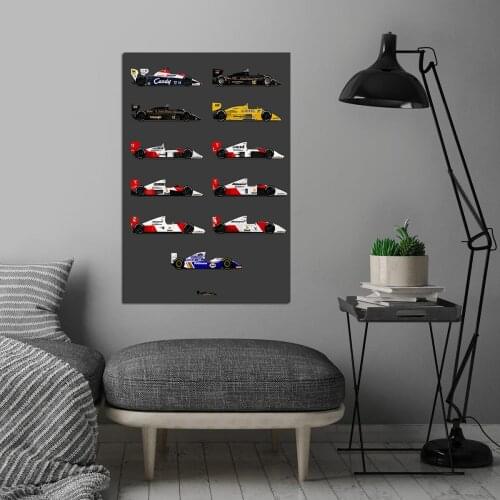 Elton Senna F1 Formula Car Canvas Painting Posters And Prints Pictures On The Wall Vintage Poster Decorative Home Decor Tableau