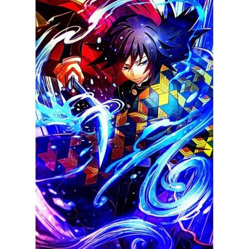 Demon Slayer Art Picture Diamond Kimetsu No Yaiba Painting 5D Japan Anime Full Square Drill Embroidery Cross Stitch Wall Sticker