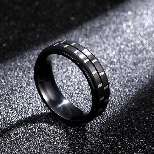 MOREDEAR 6mm Rotated Ring Vintage Light Polish Rings For Men Women 316L Stainless Steel Charms