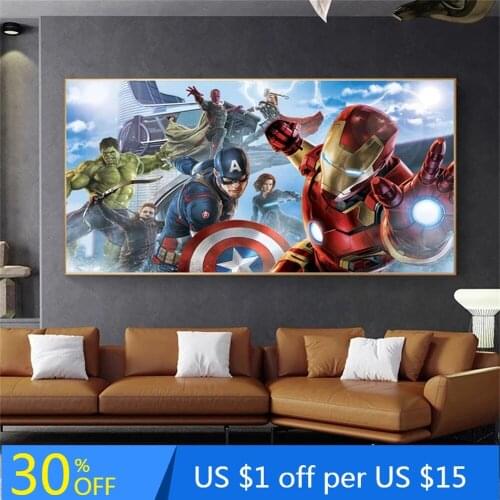 Marvel Superhero Comic Poster Wall Art Classic Canvas Painting Interior Decoration Painting Cuadros style anime decor