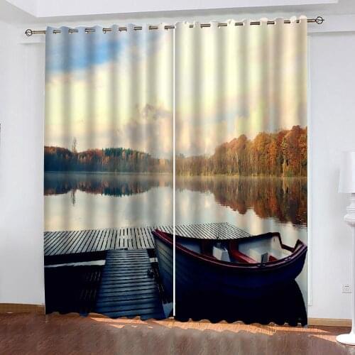 Beautiful Photo Fashion Customized 3D Curtains nature scenery curtains 3d stereoscopic curtains