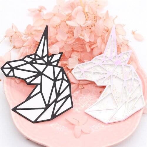 KSCRAFT Geometric Unicorn Shaker Metal Cutting Dies Stencils for Scrapbooking/photo album Decorative Embossing Paper Card