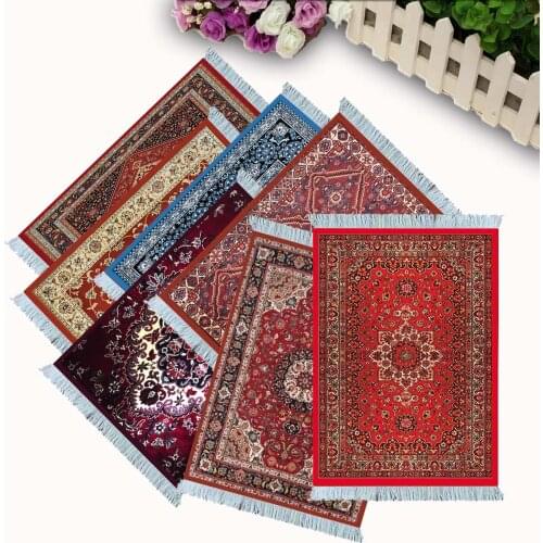 Small Mouse Pad Persian Carpet Laptop Gaming Pc computer Mechanical Keyboard Mousepad Edge White Tassel Rubber Desk Mat for Pet