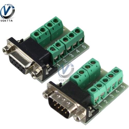 DB9 Connector Terminal Module DB9 Male Female Adapter Signals Terminal Module RS232 Serial To Terminal DB9 Connector