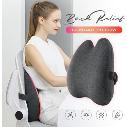 Soft Memory Foam Lumber Support Back Massager Pillow Back Massager Waist Cushion for Car Chair Home Office Relieve Pain Dropship
