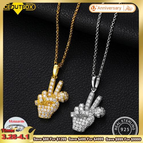 Couple Pitch Necklace Microphone Pendant For Women Men 925 Sterling Silver With Moissanite Diamond Hip Hop Jewelry Party Gifts