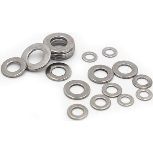 2-50pcs M1.6 M2 M2.5 M3 M3.5 M4 M5 M6 M8 M10 M12 M14 M16 M20 M24 GB97 A2-70 304 Stainless Steel Flat Washer Plain Gasket