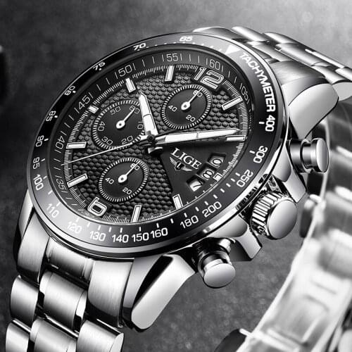 2020 LIGE Mens Watches Top Brand Luxury Stopwatch Sports Waterproof Quartz Watch Man Fashion Business Clock relogio masculino
