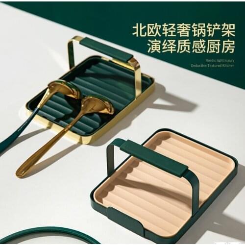 Light Luxury Pot Cover Rack Table Top Pot Lid Rack Soup Spoon Storage Rack Chopsticks Shovel Pad Holder Truner Frame