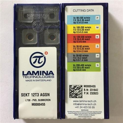SEKT12T3AGSN LT30 100% Original LAMINA carbide insert with the best quality 10pcs/lot free shipping