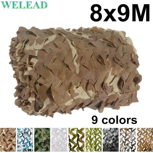WELEAD 8x9M Reinforced Camouflage Nets Military Desert White 8x9 9x8 8*9M 9*8M for Outdoor Awning Garden Hide Mesh Camo Netting