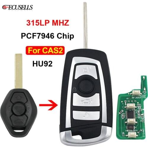 Folding Flip Modified Remote Smart Car Key 315LP MHZ PCF7946 Chip HU92 Uncut Blade for BMW CAS2 E46 E39 E60 E38 E52 E53 E36 E85