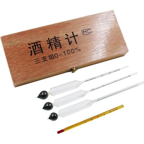1 Set Liquor Alcohol Meter Alcoholmeter Concentration Instrument Vodka Whiskey Alcohol Wine Hydrometer (0-40%, 30-70%, 70-100%)