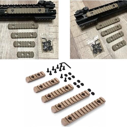 Tactical Nylon M-Lok Rail 5 7 9 11 13 Slots Rifle Rail Mount for AR15 M4 Handguard Rails Compatible MLOK System Picatinny Rail