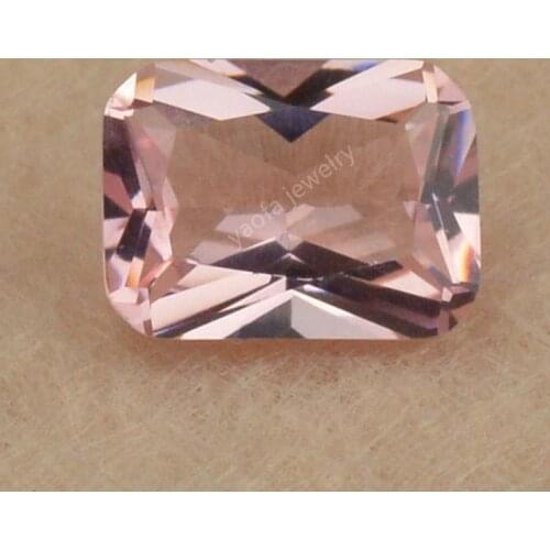 High quality rectangle octangle shape brilliant cut Nano Stone pink morganite gems for jewelry making