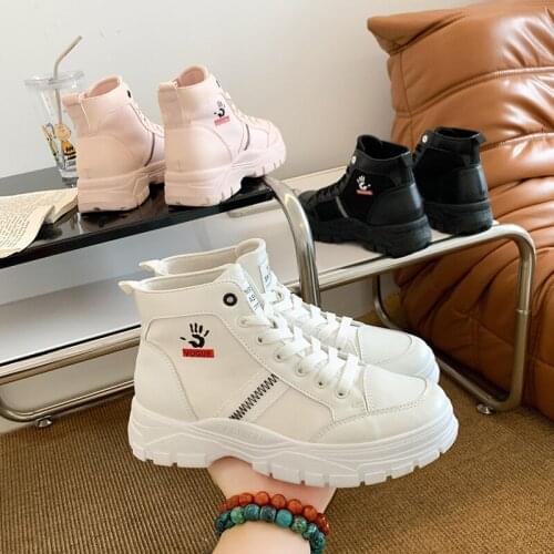 Martin Boots Women Fall 2021 New Net Red Locomotive Boots Thin Breathable Handsome Increase Trend Short Boots