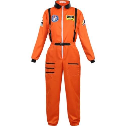 Women Astronaut Suit Space Costume Adult Flight Suit Uniform Astronaut Jumpsuit Halloween Cosplay Costumes Plus Size S-2XL