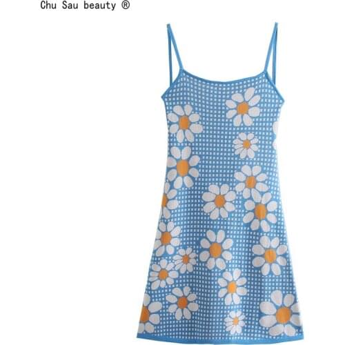 2021 Summer New Street Fashion Sexy Backless Jacquard Knitted Suspender Lace-Up Holiday Style Slim-Fit Women Dress Vestido Chic