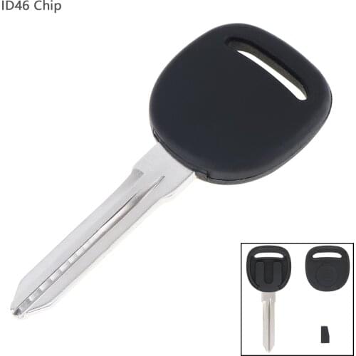 1pcs Black Replacement Transponder Ignition Key Uncut Blade Blank with ID46 Chip fit for Chevrolet