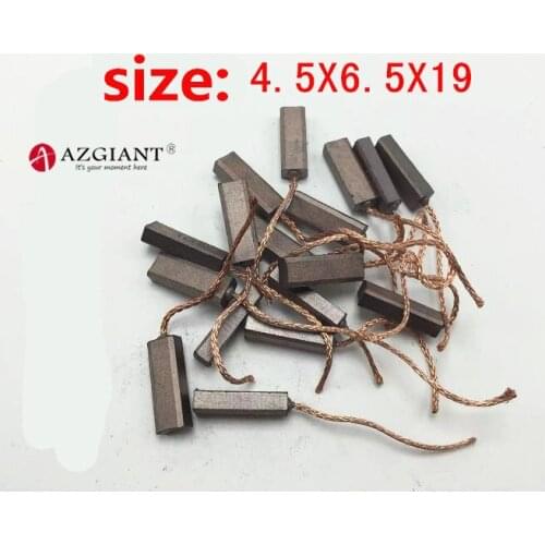 10pcs Auto Generator Carbon Brush Block for Volkswagen Hyundai Ford with Rear Line 4.5X6.5X19mm