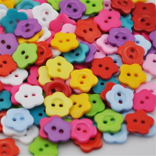 100pcs plastic button sunflower DIY Appliques/sewing 2 holes Lots mix PH76